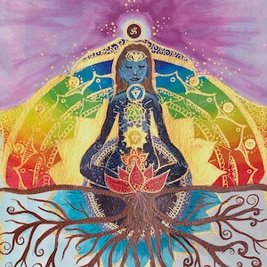 Tirage d&#39;art d&#39;après l&#39;image originale « Silence », image de mandala, image de chakra, méditation
