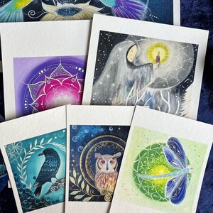 spirituelles Geschenke Set mit FineArt Kunstdrucken, spirituellen Bilder, Krafttier Bildern, Mandalas in drei unterschiedlichen Größen