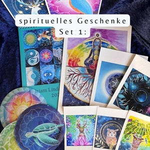 spirituelles Geschenke Set Nummer 1: Kalender, Grußkarten, Aufkleber fürs Fenster und mehrere FineArt Kunstdrucke in drei Größen