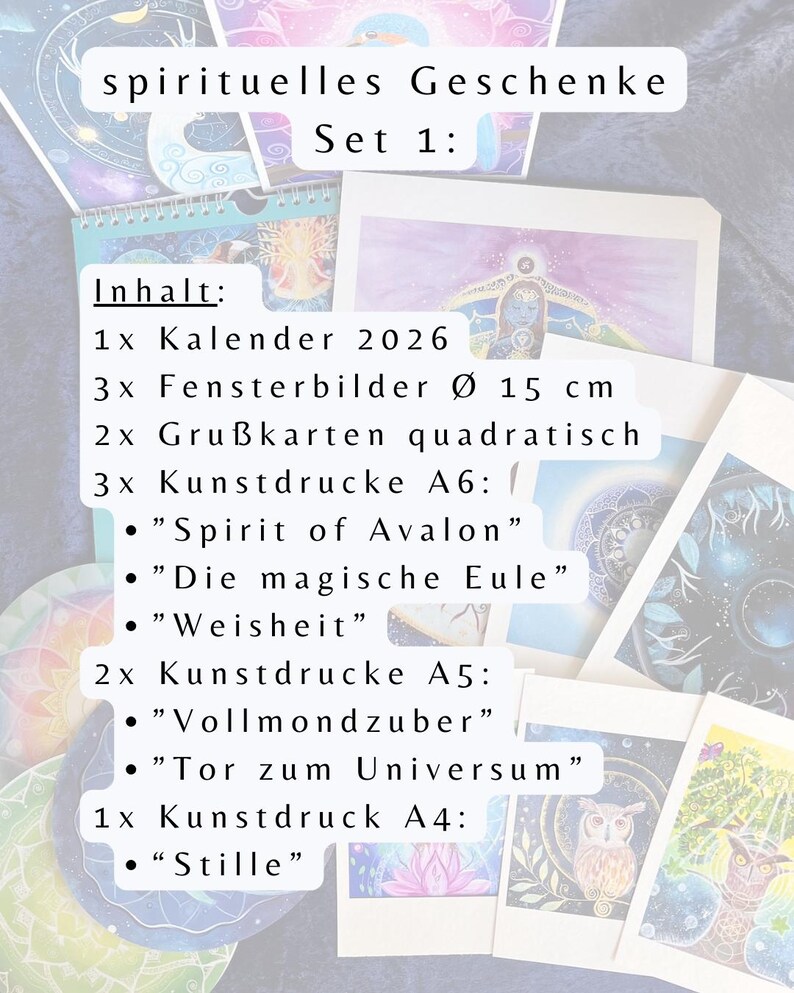 spirituelles Geschenke Set Nummer 1 mit Beschreibung des Inhalts
