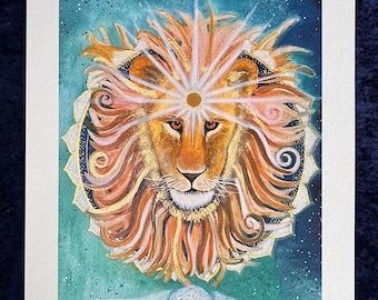 Lion image, lion power animal, spiritual image, fine art print, spiritual art, energy image, spiritual decor, power animal, third eye chakra