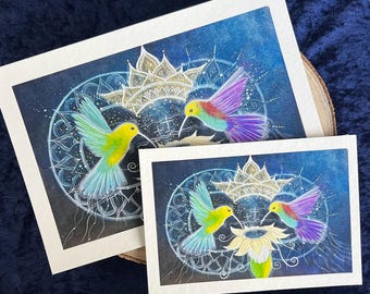 Spirit animal, art prints, posters, mandala pictures, hummingbird pictures, spiritual pictures, wall art, shamanic art, power animals