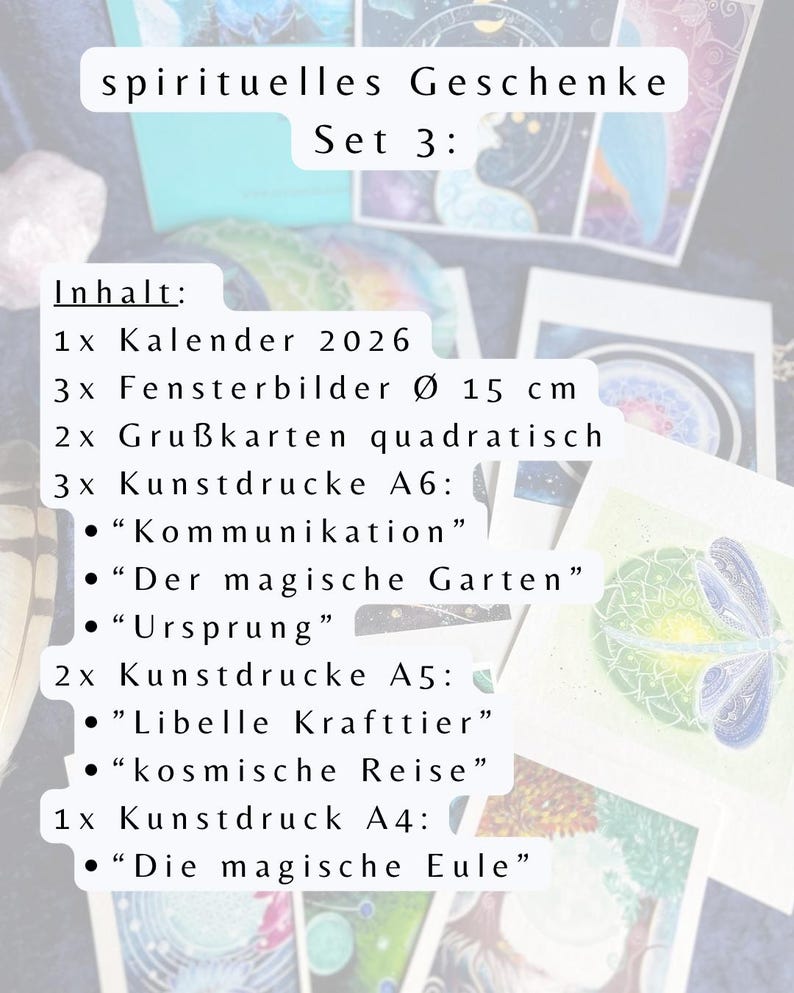 spirituelles Geschenke Set Nummer 3 mit Beschreibung des Inhalts