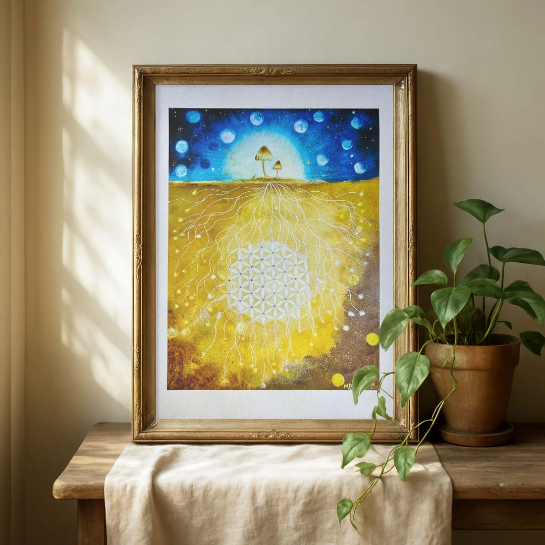 Flower of Life Wall Art for Living Room, Flower of Life Art Prints and ...
