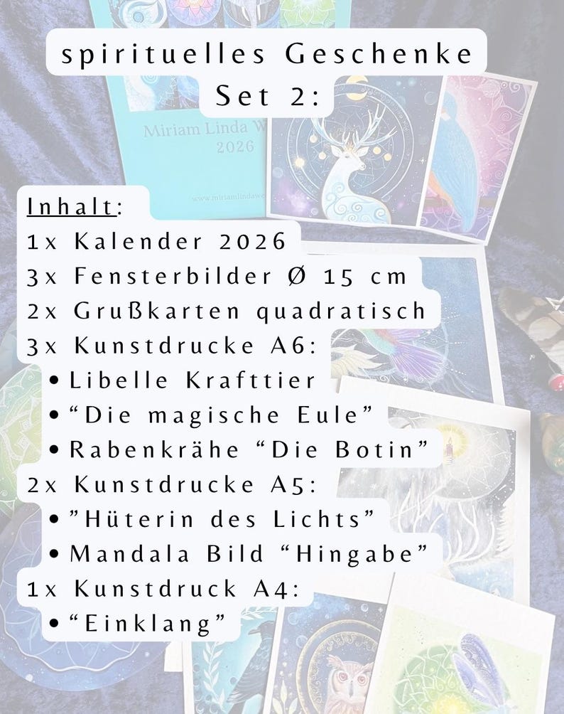 spirituelles Geschenke Set Nummer 2 mit Beschreibung des Inhalts