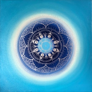 Fine art print from the original mandala picture &quot;full moon magic&quot;, mandala, energy picture, soul art