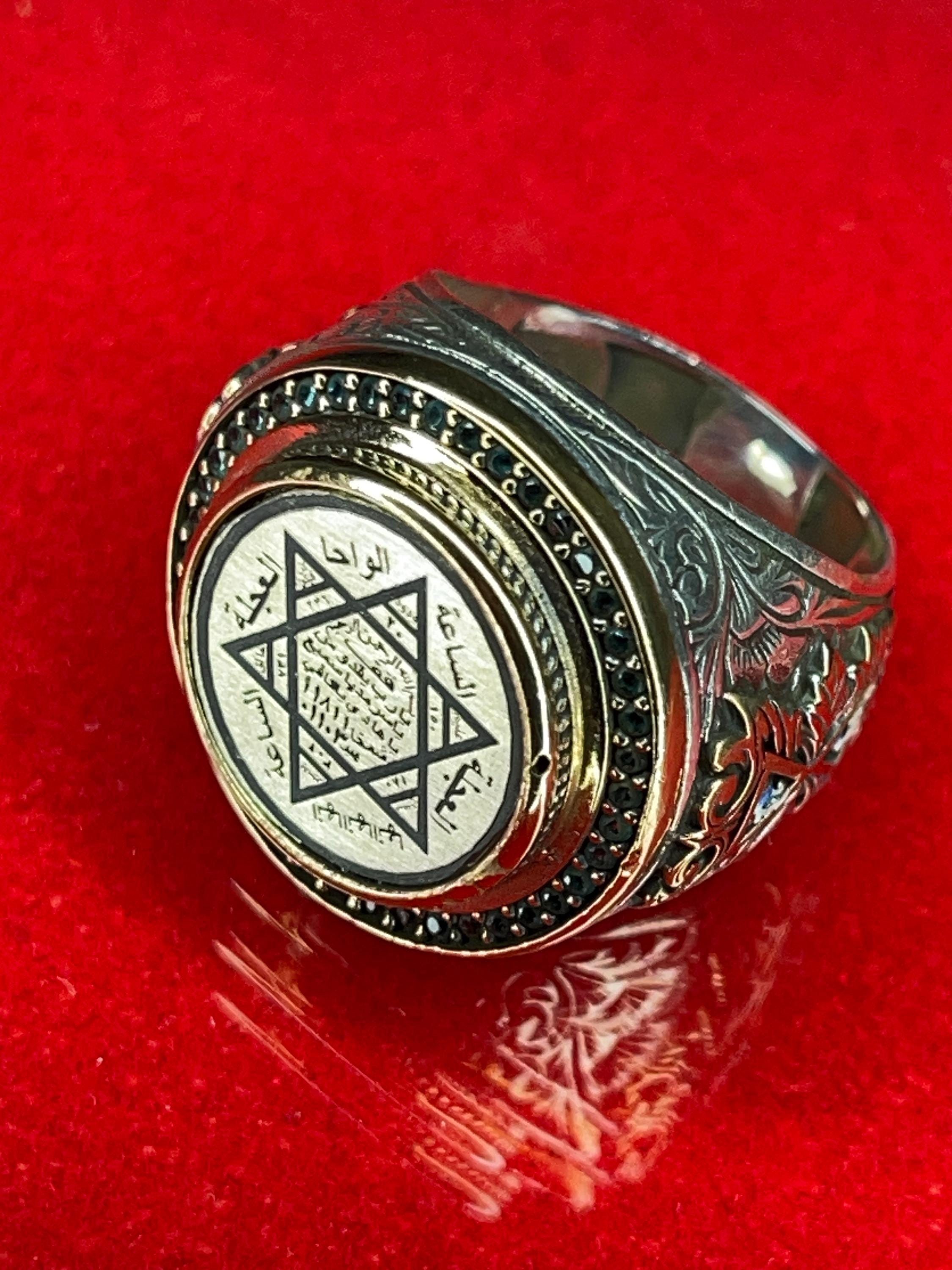 Seal of Solomon Ring, King Solomon 925K Sterling Silver Handmade ...