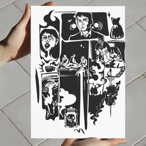 Lockwood and Co Design Anthony Lockwood and lucy Carlye . Merch Comic-Inspired Print Netflix tv series handmade gift