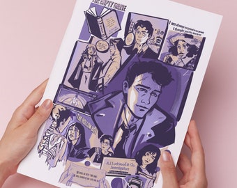 Lockwood and Co Comic Design Anthony Lockwood and lucy Carlye . Merch Comic-Inspired Print Netflix tv series handmade gift