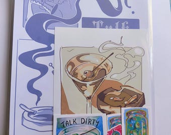 Dirty Martini Lovers Pack - Print and sticker collection