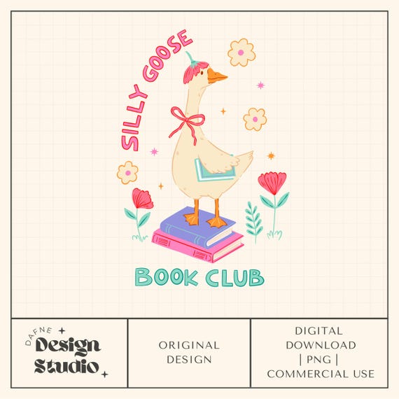 Silly Goose png, Silly Goose Book Club png, Back to School png, Coquette png, Trendy png, Archivo digital para uso comercial, book club png
