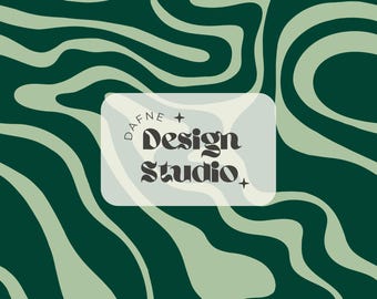 Green Groovy Waves Seamless Pattern, Digital File for Commercial Use
