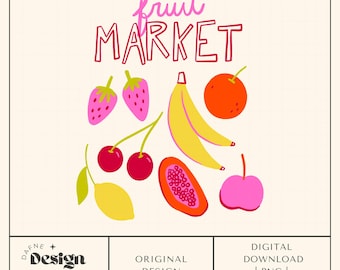 Fruit Market png, Trendy png, Farmers Market png, Summer Fruits png, png for Comfort Colors, Summer png, Digital File for Commercial Use