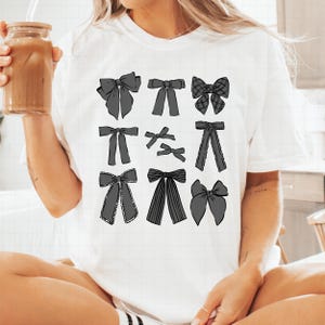 Coquette png, Trendy png, Black png, black bows png, halloween coquette png, hand drawn png, Bows png, digital file for commercial use image 2