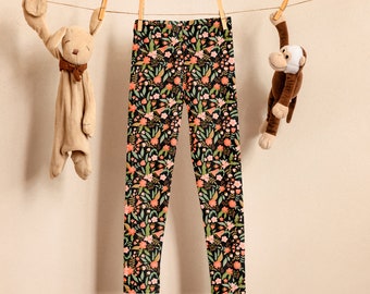 Flower leggings inspired by Rifle Paper Co., abundant flowers, girl's floral design, flower leggings, girl gift