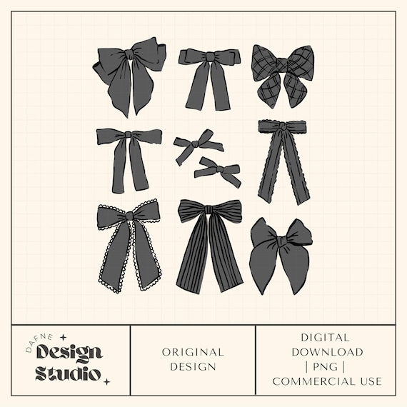 Coquette png, lazos negros Halloween, archivo digital para uso comercial