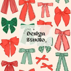 Patrón repetitivo lazos navidad, Navidad Coquette Seamless, Navidad Preppy Pattern, Patrón sin costuras Navidad, Archivo digital, Scrapbook