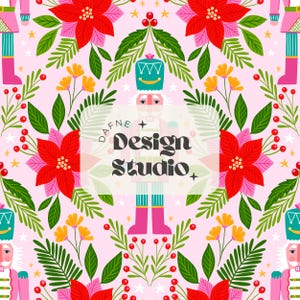 Padrão de quebra-nozes de Natal repetido, padrão de coquete de Natal sem costura, padrão de Natal preppy, padrão de Natal sem costura, arquivo digital