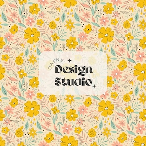 Motif floral sans couture, motif dessiné à la main, motif sans couture de printemps, motif pour tissu de sublimation, motif pour fille, png.