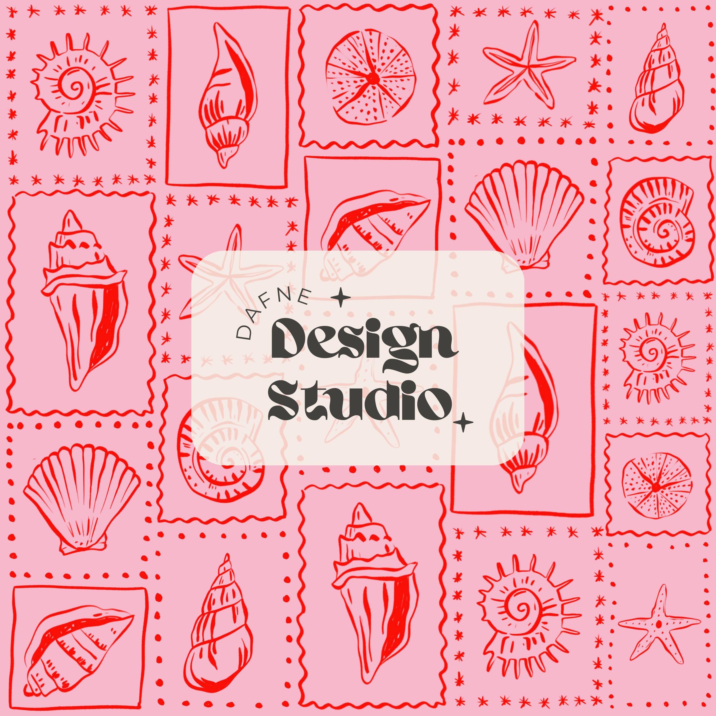 Repetitive pattern pink seashells, Summer Pattern, Preppy Pattern, Digital File for Commercial Use, Fabric Pattern, Sublimation