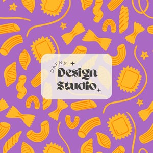 Sich wiederholendes Pastamuster, Dolce Vita-Muster, nahtlos für Pastaliebhaber, nahtlos für Trendy Foodie, digitale Datei, Stoffmuster, Pasta-JPG.