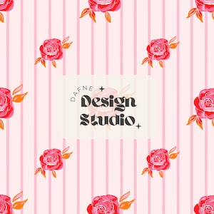 Motif sans couture de lignes et de roses peintes à la main, Motif sans couture de fleurs, Roses sans couture, Motif séduisant pour filles et bébés