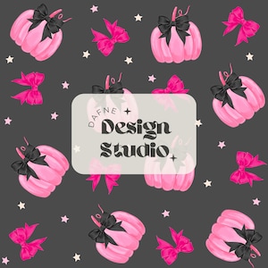 Motif répétitif de citrouilles et de nœuds, coquette Halloween sans couture, motif Preppy Halloween, Halloween, fichier numérique pour usage commercial