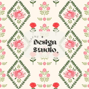 Book Girlie Seamless pattern, Fall Bookish, Cottagecore, Coquette Seamless, Books Seamless, Fall pattern, Autumn pattern, Fabric pattern
