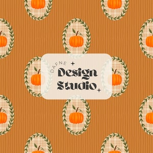 Pumpkin Seamless pattern, Gingham Fall Seamless, Halloween Seamless, fall pattern, Kids&#39;s seamless pattern, Autumn pattern, Fabric pattern