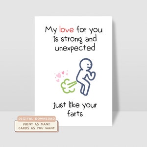 Tarjeta de aniversario imprimible para esposo, divertida tarjeta de San Valentín para novio, regalo de último momento para él, tarjeta de felicitación para amigo, tarjeta digital