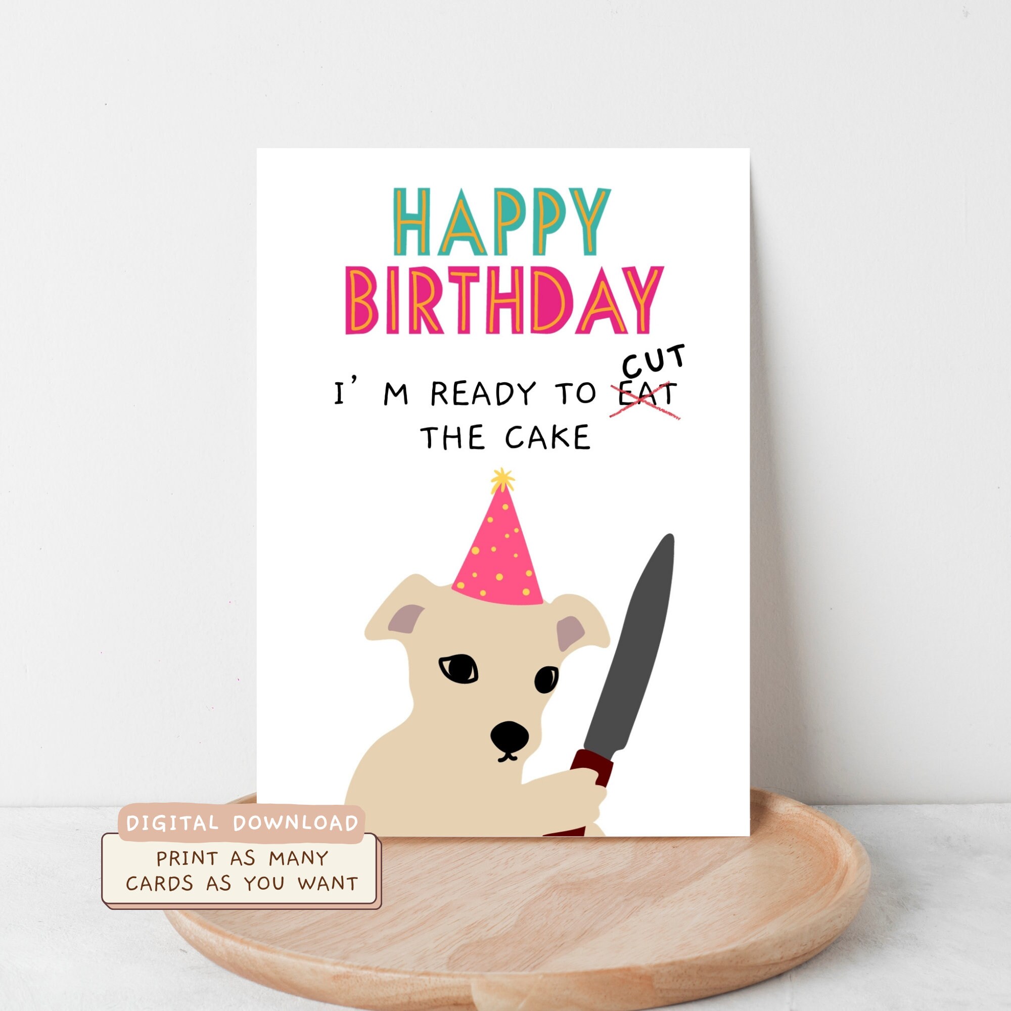 Printable Dog Birthday Card, Funny Pet Lover Greeting Card, Pun Ecard ...