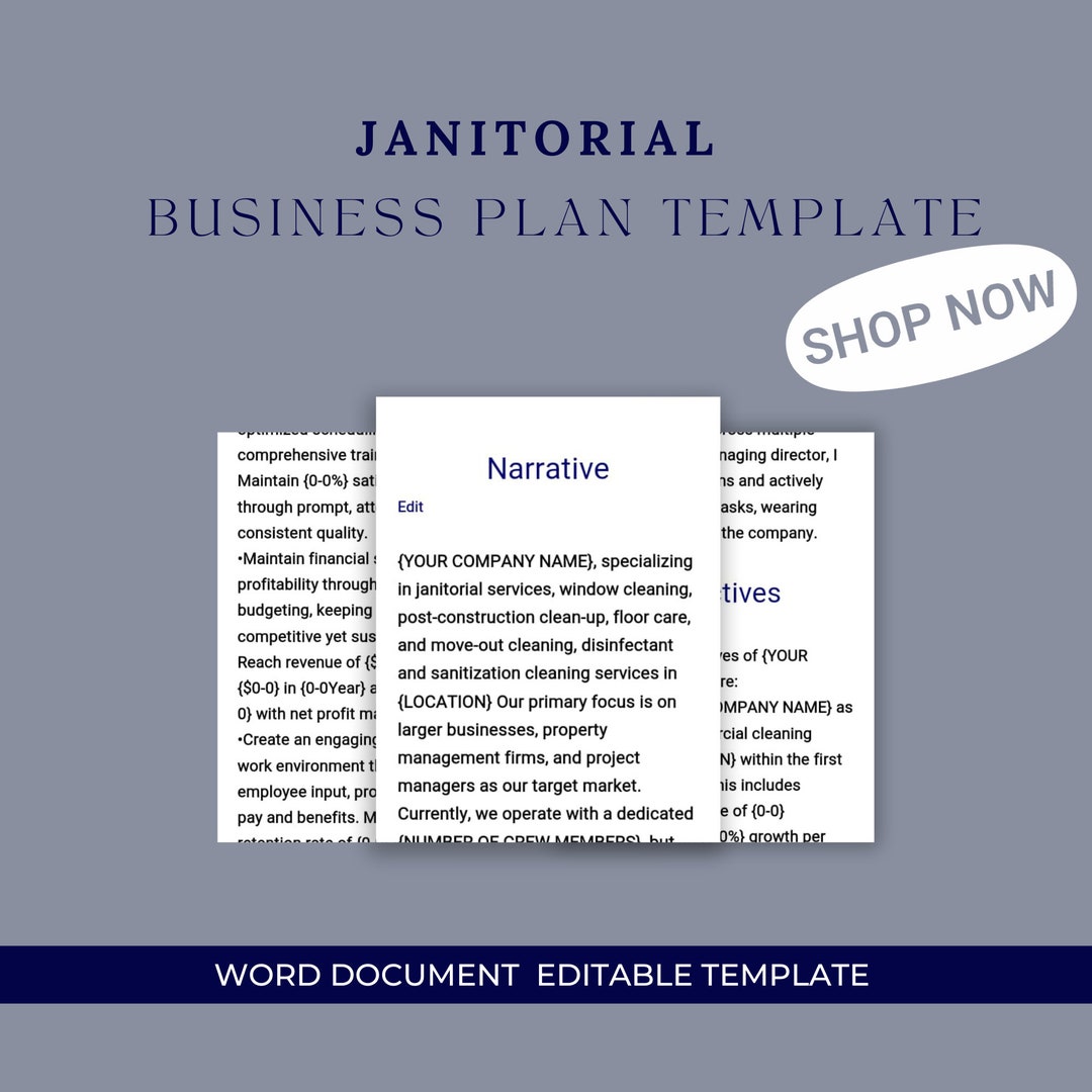 Janitorial Business Plan Etsy