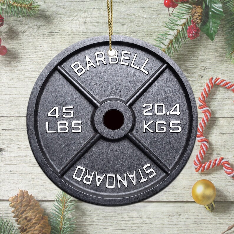 Weightlifting Christmas Ornament 