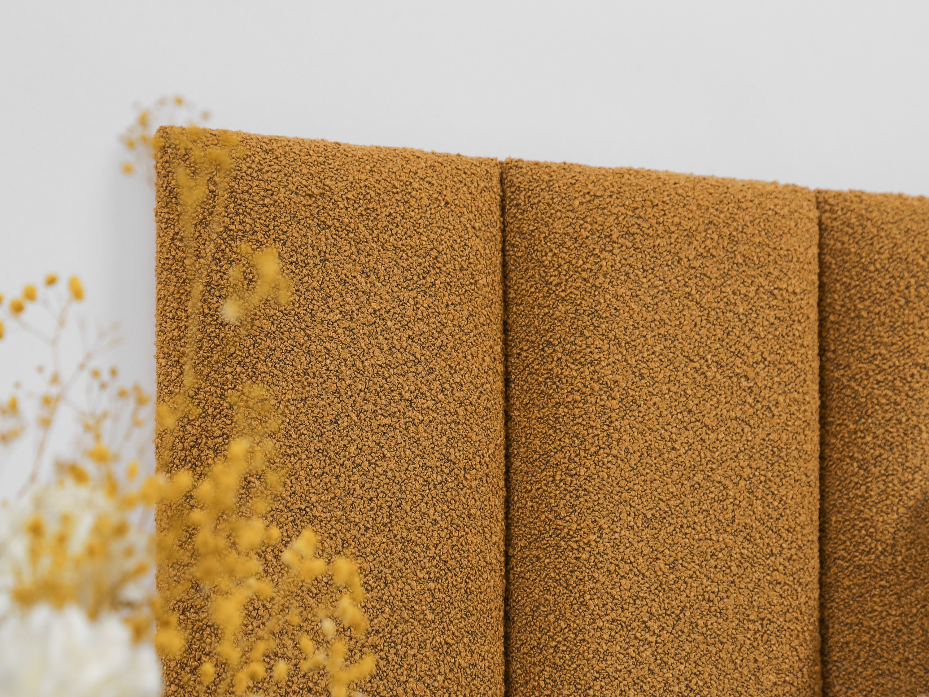 Orange Boucle Headboard Panel Upholstered Soft Wall Panel Textured ...