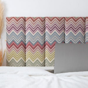Chevron Fabric Headboard Panel: Colorful Wall Decor