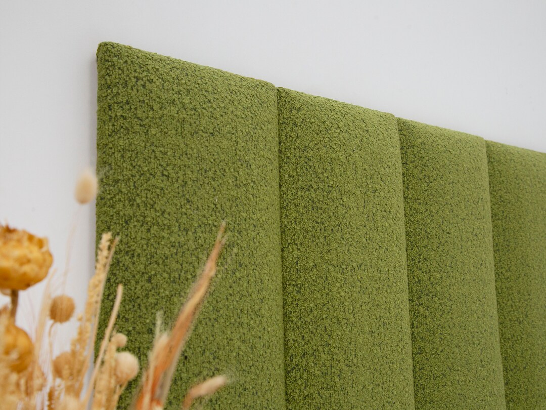 Apple Green Textured Headboard: Upholstered Wall Panel, Easy Setup - Etsy