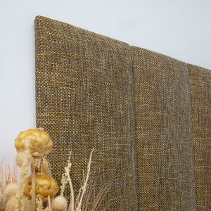 Rustic Textured Headboard Panel | Upholstered Wall Panel | Decorative Brown Boho Wall Panel| King Queen Twin Headboard | All Sizes