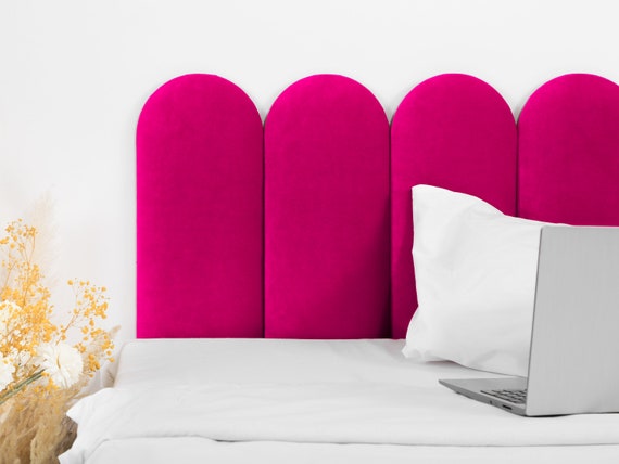 Dark pink velvet headboard discount