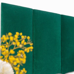 Dark Green Headboard | Velvet Decorative Wall Panel | Upholstered Soft Wall Panel | Padded Boardl | Wall Mounted Panel | All Sizes