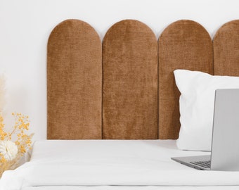 Brown Headboard Panel | Upholstered Soft Wall Panel | Saddle Brown Finger Wall Panel | Sideboard Wall Panel | All Sizes