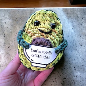 Crochet Avocado Amigurumi: Positivity Pal with Sign