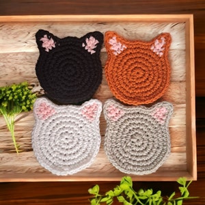 Crochet Cat Coasters image 1