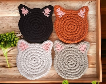 Dessous de verre chat au crochet