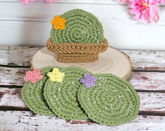 Crochet Cactus Coasters, Succulent Coasters