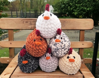 Peluche poulet au crochet, amigurumi poulet, poule au crochet