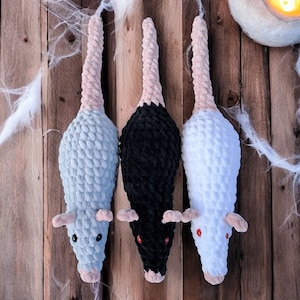 Crochet Rat Plushie, Handmade Rat Plush