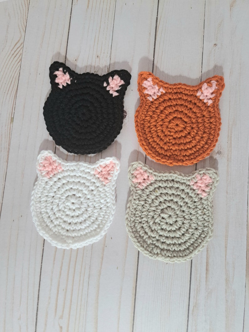 Crochet Cat Coasters image 4