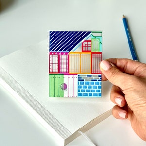 Bright Hanok Clear Sticker, Korean House Sticker, Hanok Art Sticker, Korean Vinyl Sticker, Korean Design Laptop Decal