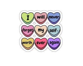 Self-worth heart candy Kiss-Cut Stickers