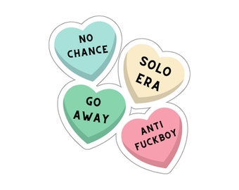 Anti-Valentines Day Heart Candy Kiss-Cut Stickers